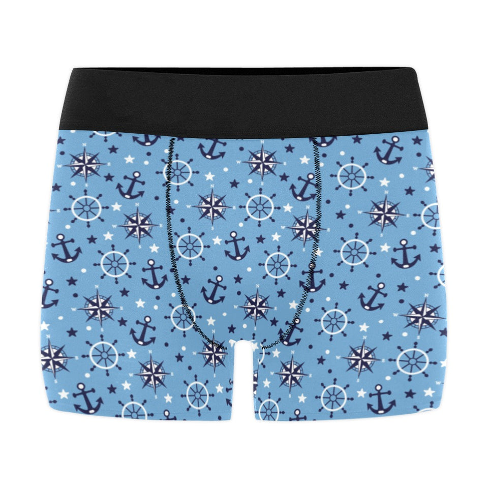 Anchors rudder compass star nautical pattern Men's All Over Print Boxer Briefs Men's Underwear