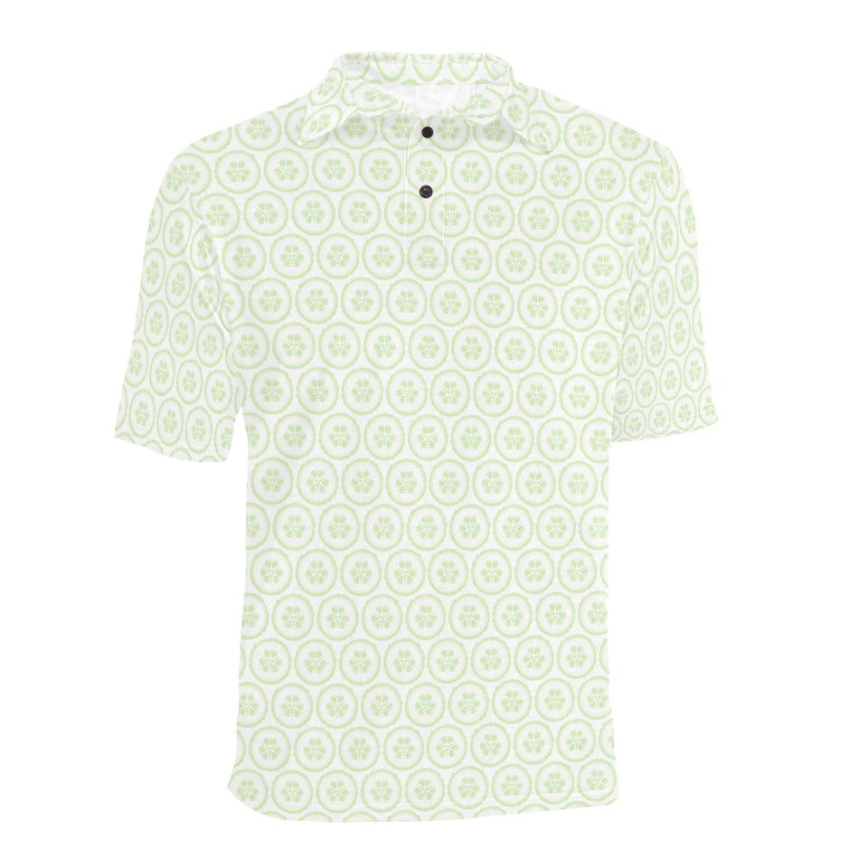 Cucumber pattern background Men's All Over Print Polo Shirt