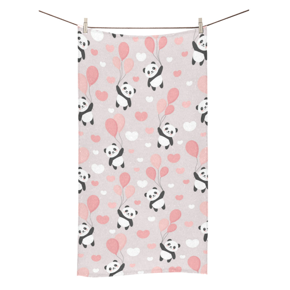 Cute panda ballon heart pattern Bath Towel