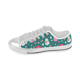 Snowman bird decorative elements christmas pattern Men's Low Top Shoes White