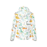 Cute funny kids dinosaurs pattern Women's Padded Hooded Jacket