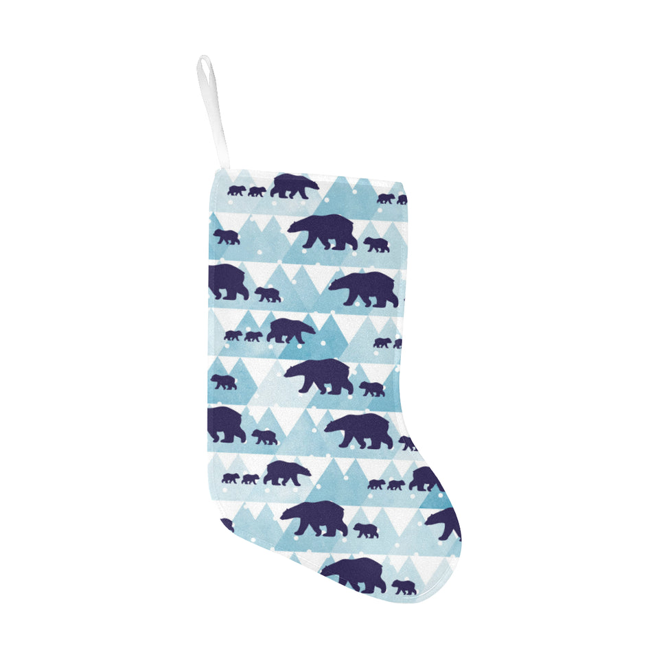 polar bear winter snow pattern Christmas Stocking