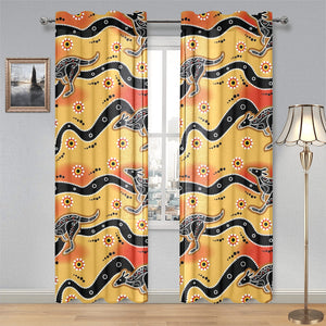 Kangaroo Australian aboriginal art pattern Gauze Curtain