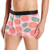 Grapefruit leaves flower pink background Men's All Over Print Boxer Briefs Men's Underwear