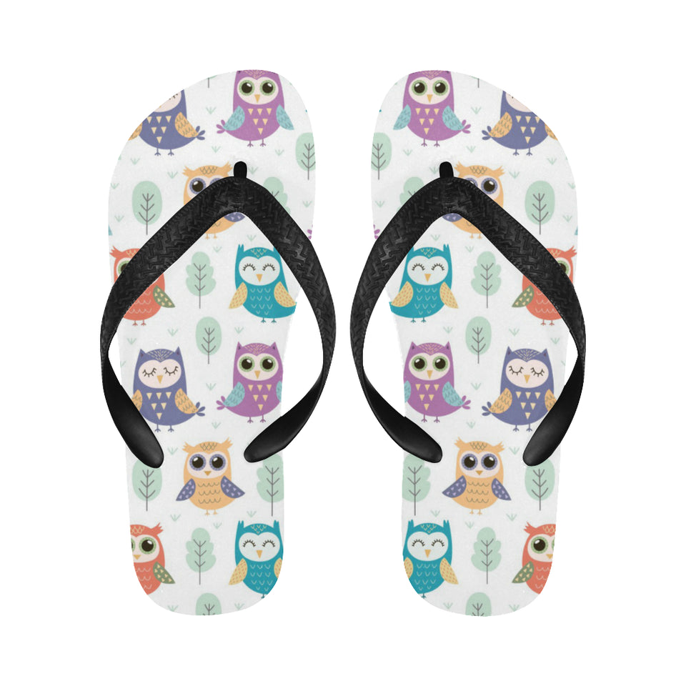 Cute owl pattern Unisex Flip Flops