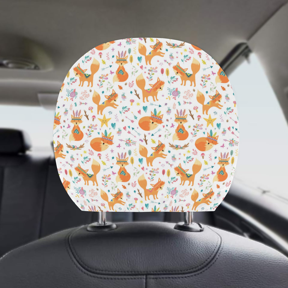 cute tribal fox pattern Car Headrest Cover