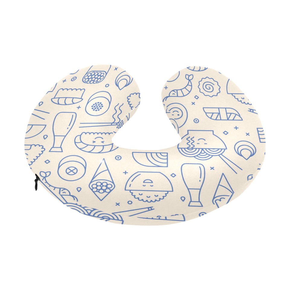Cute sushi icon pattern U-Shaped Travel Neck Pillow