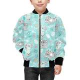 Cute koalas blue background pattern Kids' Boys' Girls' Bomber Jacket