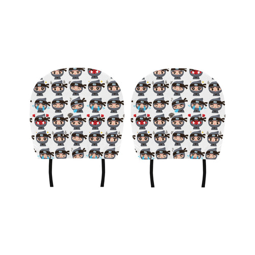 Cute ninja design pattern Car Headrest Cover