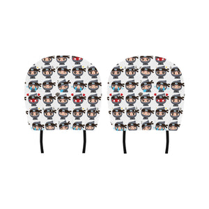 Cute ninja design pattern Car Headrest Cover