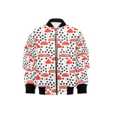 Red mushroom dot pattern Kids' Boys' Girls' Bomber Jacket