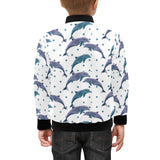 Dolphins pattern dotted background Kids' Boys' Girls' Bomber Jacket