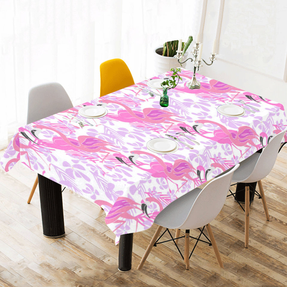 Pink flamingo flower pattern Tablecloth