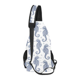 Seahorse pattern background All Over Print Chest Bag