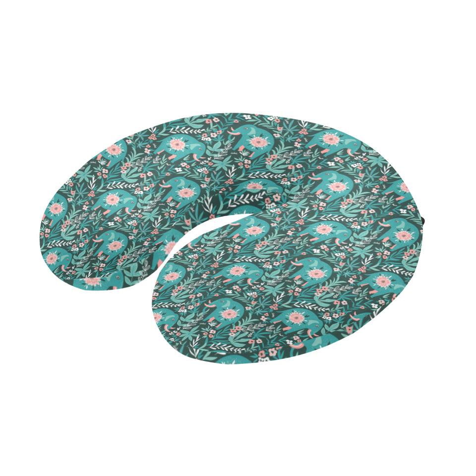 Elephants jungle pattern U-Shaped Travel Neck Pillow