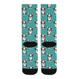 Hand drawn boston terrier dog pattern Crew Socks