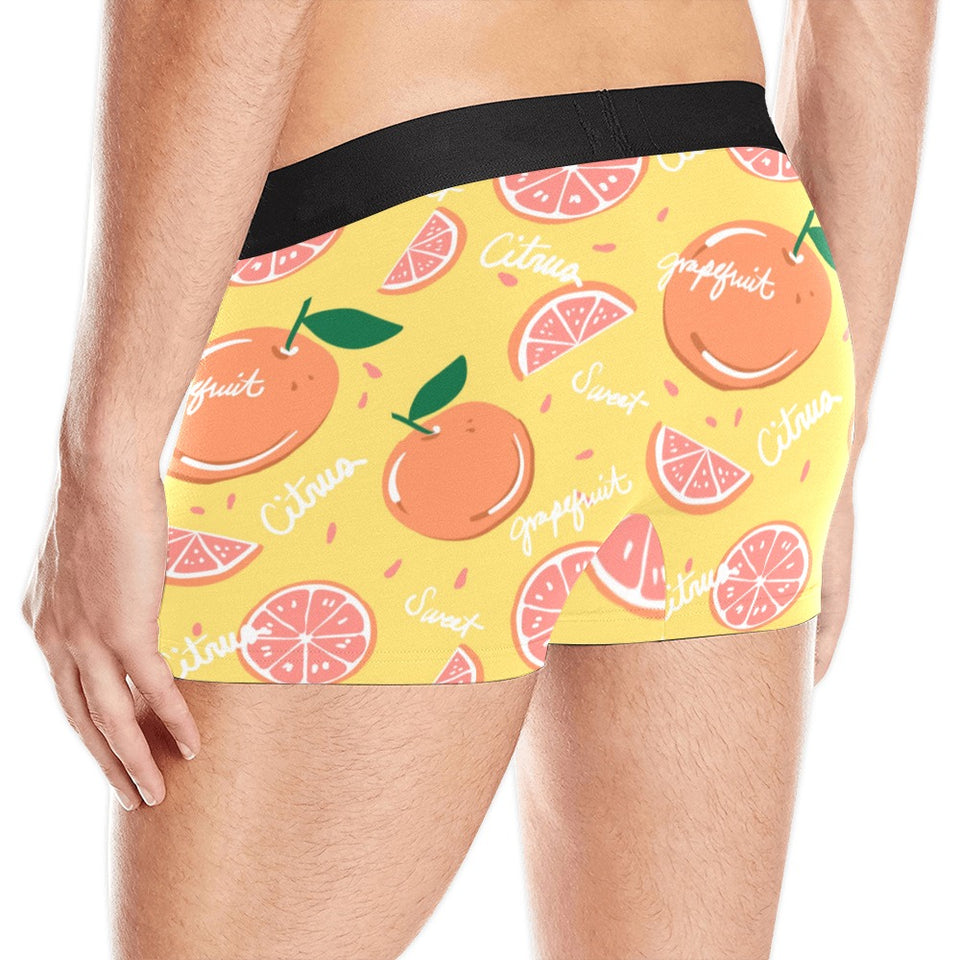Grapefruit yellow background Men's All Over Print Boxer Briefs Men's Underwear
