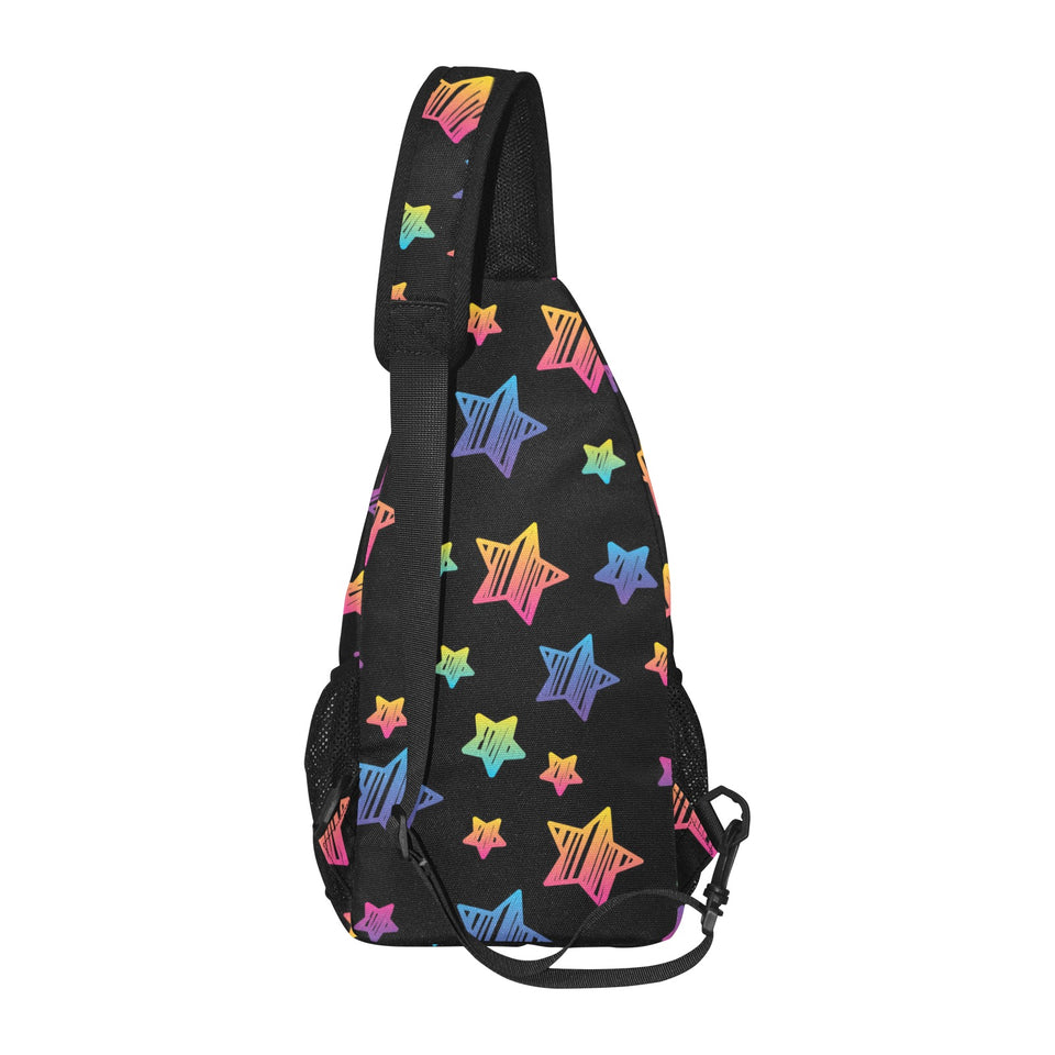 Colorful star pattern All Over Print Chest Bag