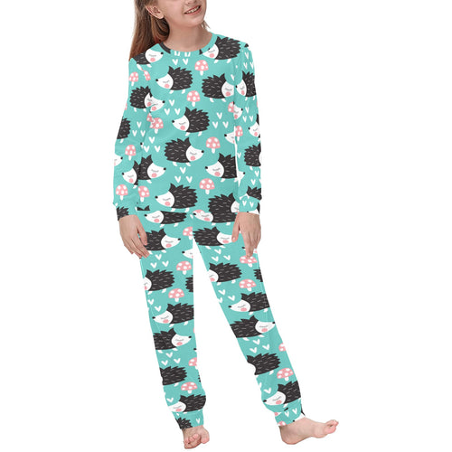 Hedgehog Pattern Print Design 03 Kids' Boys' Girls' All Over Print Pajama Set