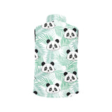 Panda pattern tropical leaves background Women's Padded Vest