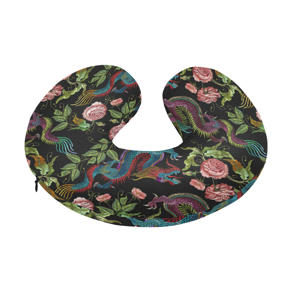 Dragons flower pattern U-Shaped Travel Neck Pillow
