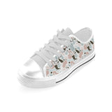 cute mermaid pattern Men's Low Top Canvas Shoes White