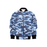Blue camouflage pattern Kids' Boys' Girls' Bomber Jacket