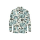 Dragonfly Butterfly Plants insect flower vintage s Men's Long Sleeve Polo Shirt