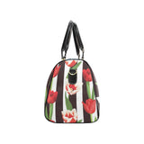 red and white tulips pattern Travel Bag