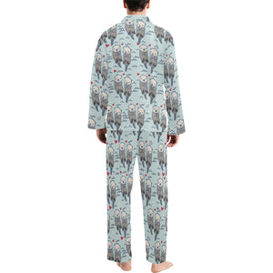 Lovely Sea Otter Pattern Men's Long Pajama Set