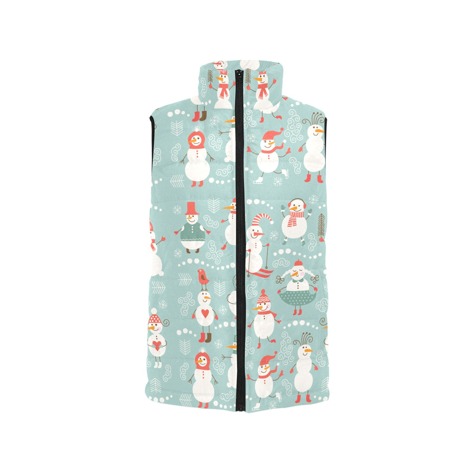 Cute snowman pattern Women's Padded Vest