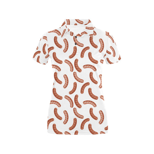 Sausage Pattern Print Design 04 Women's All Over Print Polo Shirt