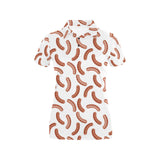 Sausage Pattern Print Design 04 Women's All Over Print Polo Shirt