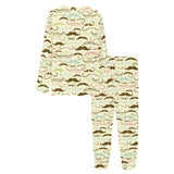 Mustache Beard Pattern Print Design 01 Women's All Over Print Pajama Set