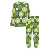 Whole sliced kiwi leave and flower Women's All Over Print Pajama Set