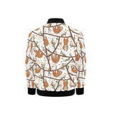 Sloths hanging on the tree pattern Kids' Boys' Girls' Bomber Jacket