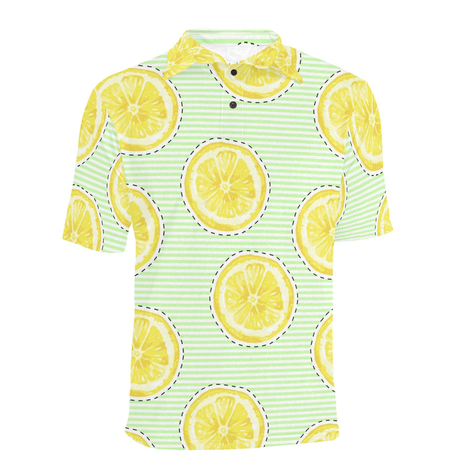 slice of lemon pattern Men's All Over Print Polo Shirt