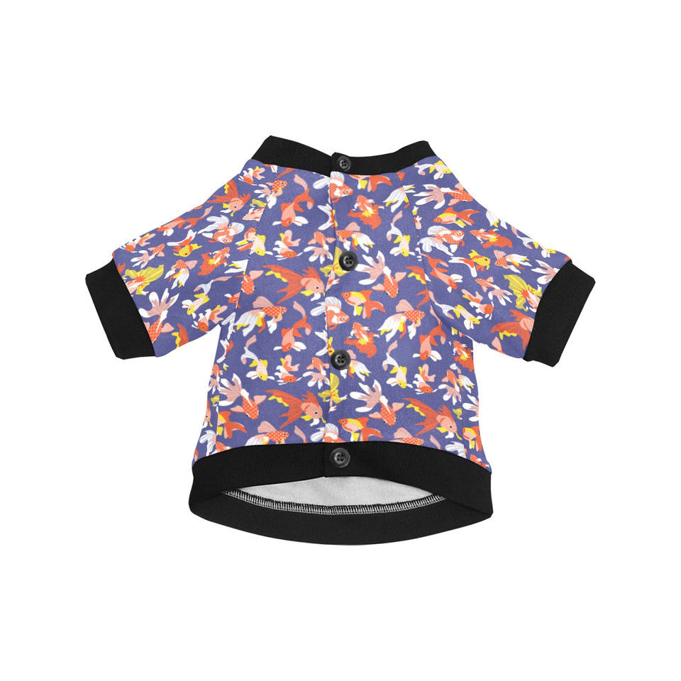 Goldfish Pattern Print Design 04 All Over Print Pet Dog Round Neck Fuzzy Shirt