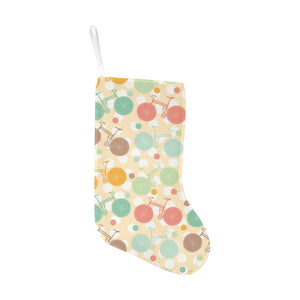 Bicycle Pattern Print Design 01 Christmas Stocking