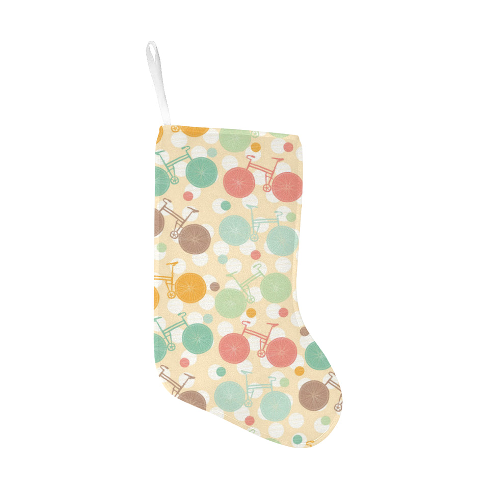 Bicycle Pattern Print Design 01 Christmas Stocking