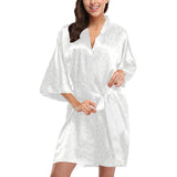 arabic white pattern Women's Short Kimono Robe