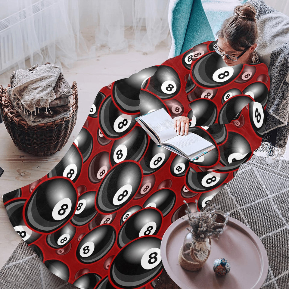 Billiard Ball Pattern Print Design 05 Blanket Robe with Sleeves