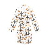 Clown Fish Pattern Print Design 02 Women's Long Sleeve Belted Night Robe