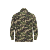 Dark Green camouflage pattern Men's Long Sleeve Polo Shirt