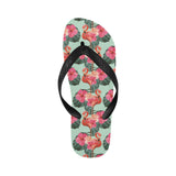 Beautiful flamingo tropical palm leaves hibiscus p Unisex Flip Flops
