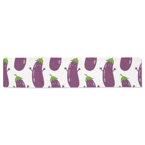 Eggplant Pattern Print Design 01 Table Runner