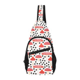 Red mushroom dot pattern All Over Print Chest Bag