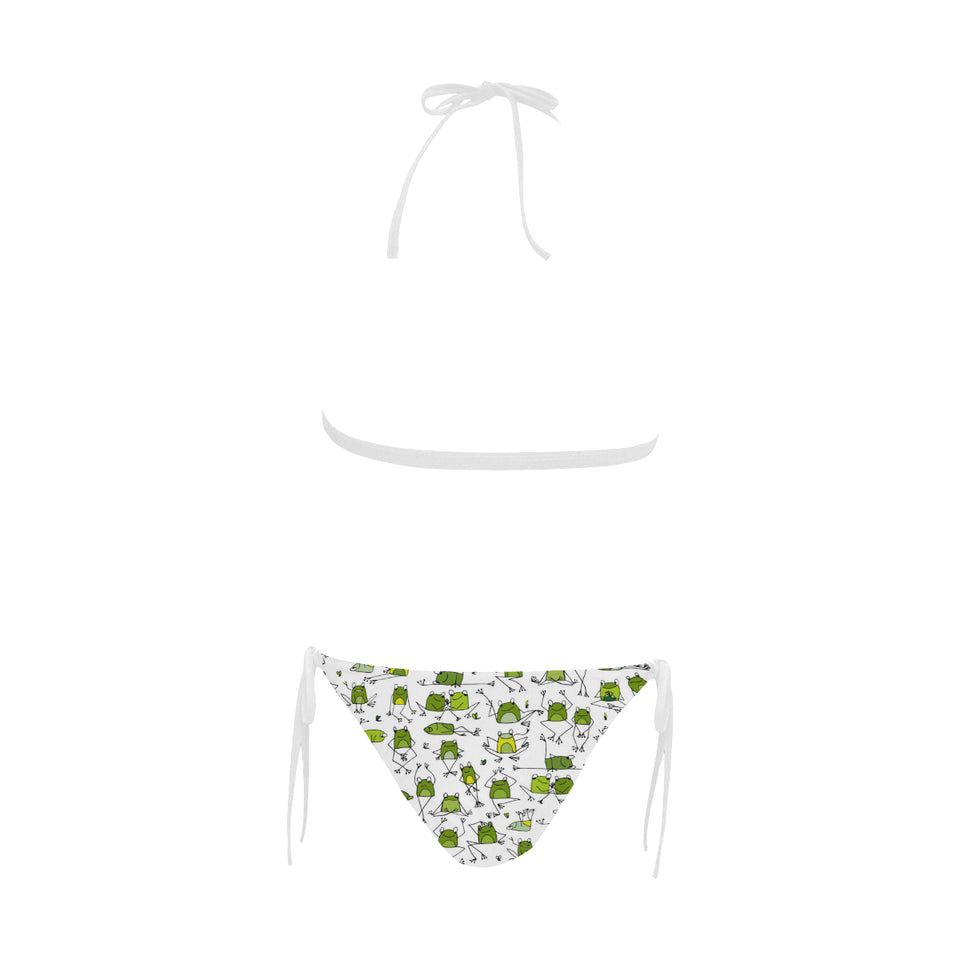 Sketch funny frog pattern Sexy Bikinis Two-Piece Swimsuits