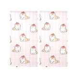Cute Shiba Inu Dog Apple pattern Gauze Curtain