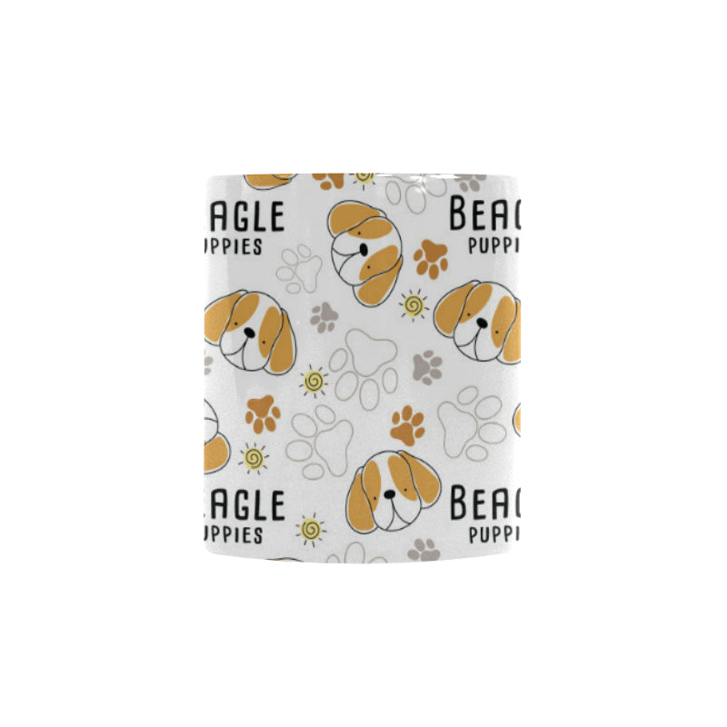 Cute beagle dog pattern background Morphing Mug Heat Changing Mug